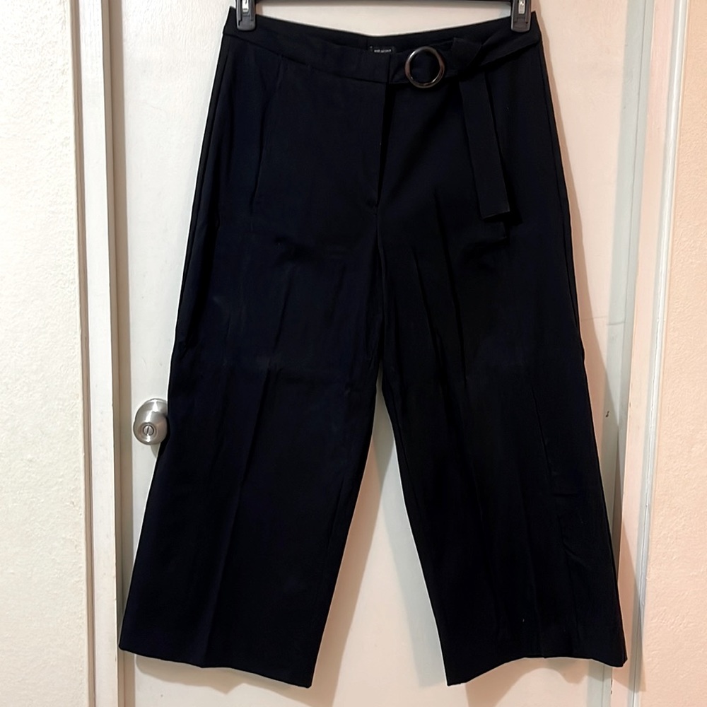 Worthington black crop pants with front belt in size 14.